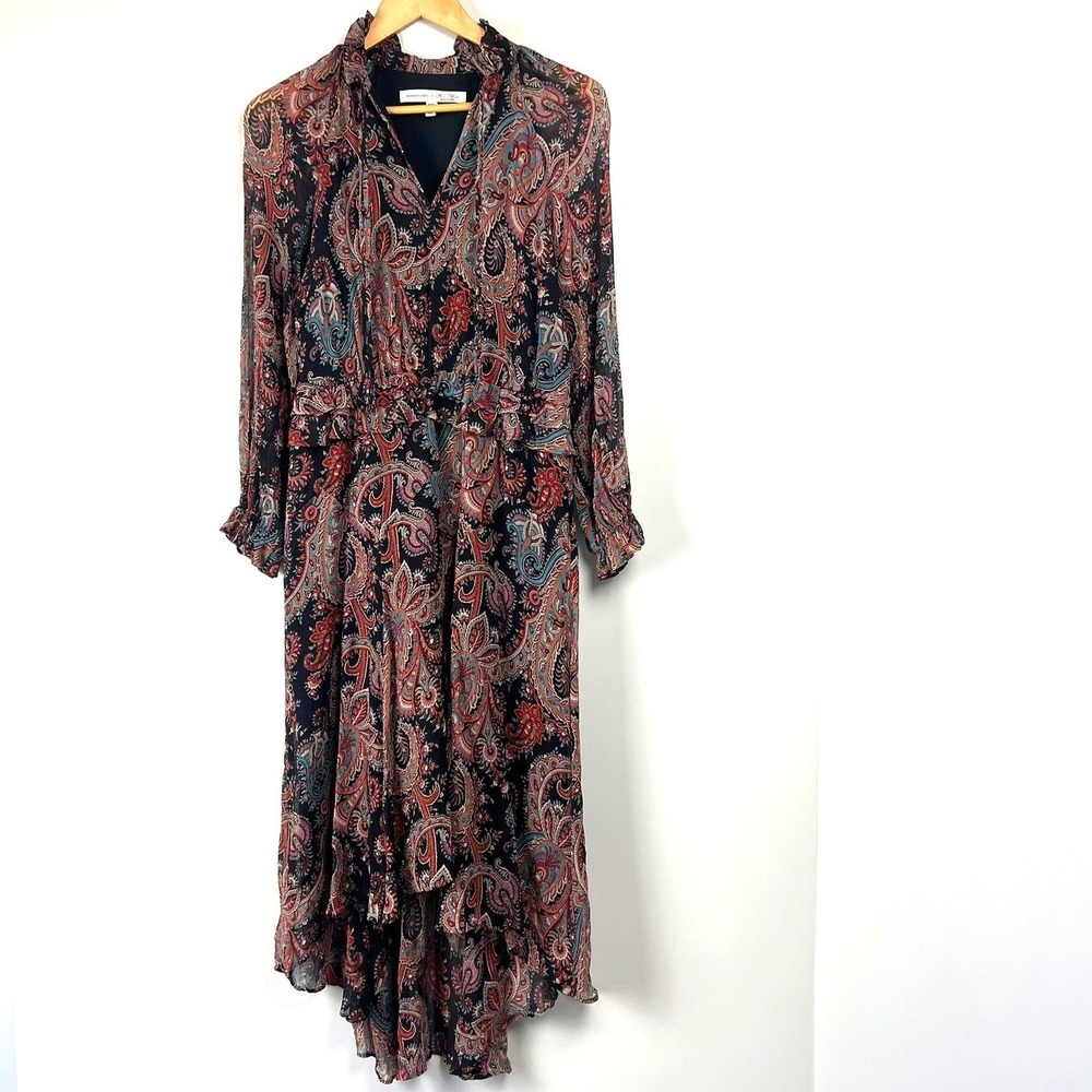 Banana Republic x Olivia Palermo‎ Paisley High Low Chiffon Silk Dress PM Boho